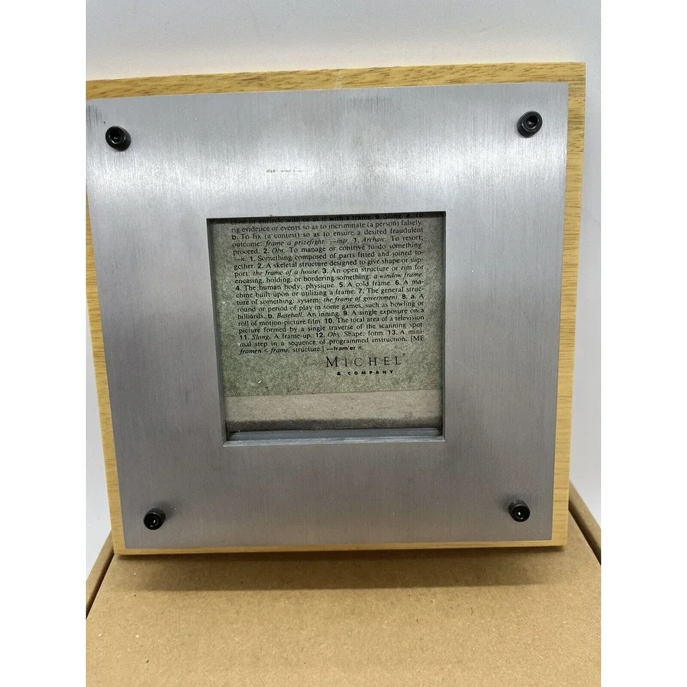 Vintage Michel & Company Aluminum / Light Wood Picture Frame ‎ 7x7